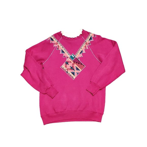 Vintage Sturdy Sweats Lee Western Crewneck Sweatshirt Pink Women's Size Large L - Picture 1 of 7